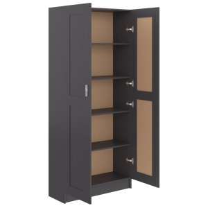 Bibliotecă, gri, 82,5 x 30,5 x 185,5 cm, PAL - Img 8