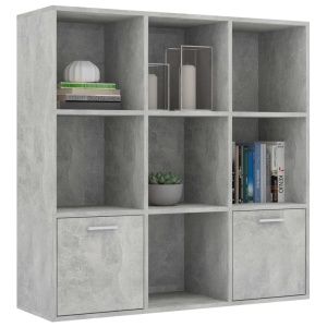 Bibliotecă, gri beton, 98 x 30 x 98 cm, PAL - Img 3