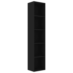 Bibliotecă, negru, 40 x 30 x 189 cm, PAL - Img 2