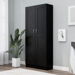 Bibliotecă, negru, 82,5 x 30,5 x 185,5 cm, PAL