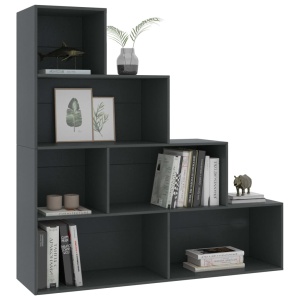 Bibliotecă/Separator cameră, gri, 155x24x160 cm, PAL - Img 3