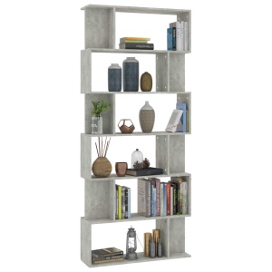 Bibliotecă/Separator cameră, gri beton, 80 x 24 x 192 cm, PAL - Img 3