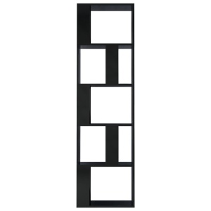 Bibliotecă/Separator cameră, negru lucios, 45x24x159cm, PAL - Img 8