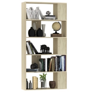 Bibliotecă/Separator cameră, stejar Sonoma, 80x24x159cm PAL - Img 3