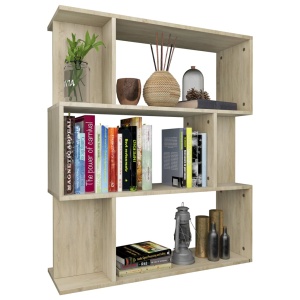 Bibliotecă/Separator cameră, stejar Sonoma, 80x24x96 cm, PAL - Img 3