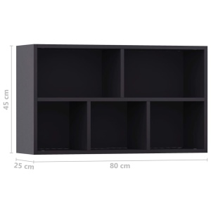 Bibliotecă/Servantă, gri, 45 x 25 x 80 cm, PAL - Img 11