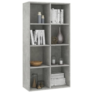 Bibliotecă/Servantă, gri beton, 66 x 30 x 130 cm, PAL - Img 3