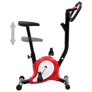 Bicicletă fitness cu curea de rezistență, roșu - Img 2