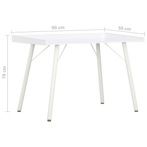 Birou, alb, 90 x 50 x 79 cm - Img 5