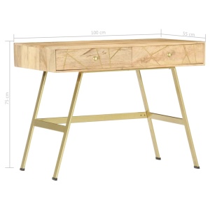 Birou de scris cu sertare, 100 x 55 x 75 cm, lemn masiv mango - Img 5
