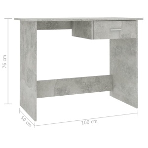 Birou, gri beton, 100 x 50 x 76 cm, PAL - Img 5
