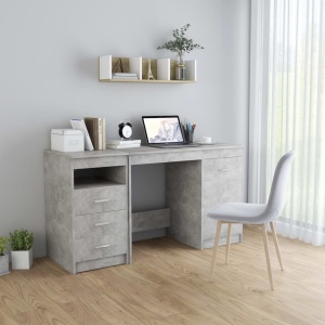 Birou, gri beton, 140 x 50 x 76 cm, PAL