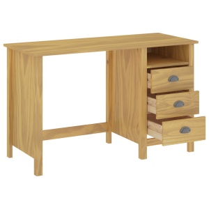 Birou Hill Range cu 3 sertare, 120x50x74 cm, lemn masiv de pin - Img 2