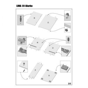 Birou HM Lima B1 stejar sonoma - alb - Img 6