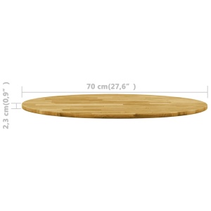 Blat de masă, lemn masiv de stejar, rotund, 23 mm, 700 mm - Img 5
