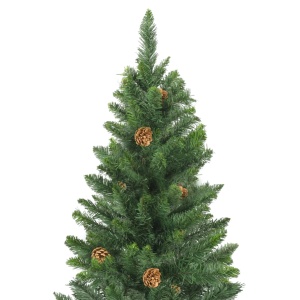 Brad de Crăciun artificial cu conuri de pin, verde, 210 cm - Img 4