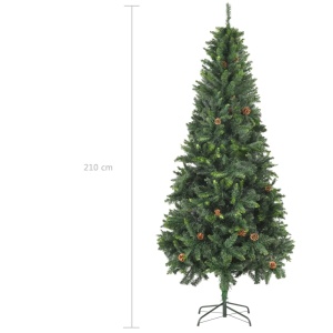 Brad de Crăciun artificial cu conuri de pin, verde, 210 cm - Img 7