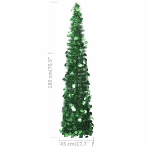 Brad de Crăciun artificial tip pop-up, verde, 180 cm, PET - Img 5
