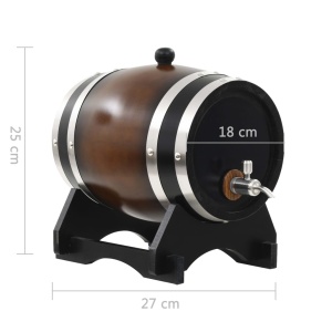 Butoi de vin cu robinet, 6 L, lemn masiv de pin - Img 9
