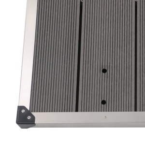Cădiță de duș de exterior gri 110x62 cm WPC și oțel inoxidabil - Img 5