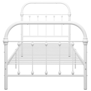 Cadru de pat, alb, 100 x 200 cm, metal - Img 3