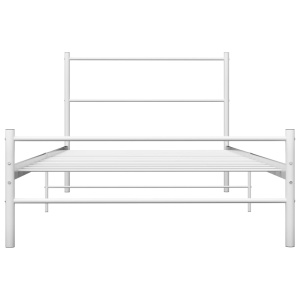 Cadru de pat, alb, 100 x 200 cm, metal - Img 3