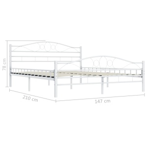 Cadru de pat, alb, 140 x 200 cm, metal - Img 6