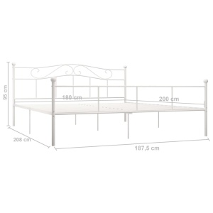 Cadru de pat, alb, 180 x 200 cm, metal - Img 5