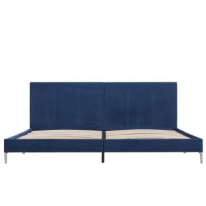 Cadru de pat, albastru, 180 x 200 cm, material textil - Img 3