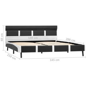 Cadru de pat cu LED, gri, 140 x 200 cm, piele artificială - Img 9