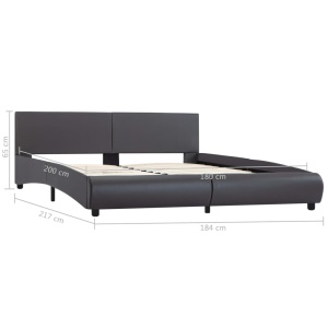 Cadru de pat cu LED, gri, 180 x 200 cm, piele artificială - Img 9