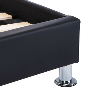 Cadru de pat cu LED, negru, 180 x 200 cm, piele ecologică - Img 6