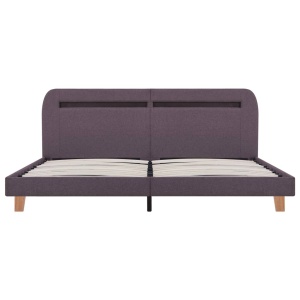 Cadru de pat cu LED-uri, gri taupe, 180x200cm, material textil - Img 3