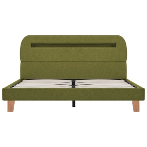 Cadru de pat cu LED-uri, verde, 140 x 200 cm, material textil - Img 4