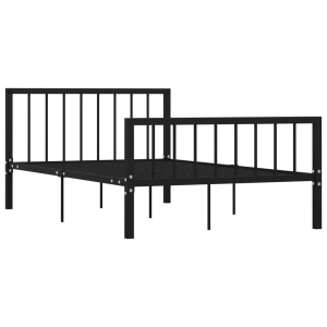 Cadru de pat, negru, 120 x 200 cm, metal - Img 2