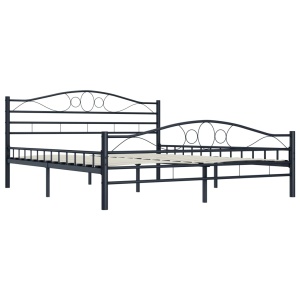 Cadru de pat, negru, 140 x 200 cm, oțel - Img 2