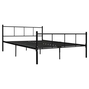 Cadru de pat, negru, 160 x 200 cm, metal - Img 2