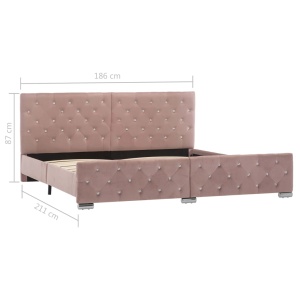 Cadru de pat, roz, 180 x 200 cm, material textil - Img 7