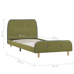 Cadru de pat, verde, 90 x 200 cm, material textil - Img 5