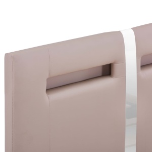 Cadru pat cu LED, cappuccino, 90x200 cm, piele artificială - Img 5