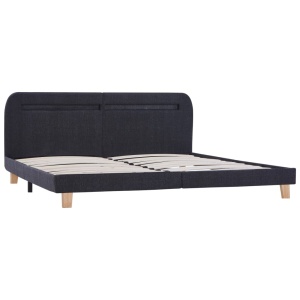 Cadru pat cu LED-uri, gri inchis, 180x200 cm, material textil - Img 3