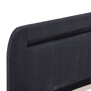 Cadru pat cu LED-uri, gri inchis, 180x200 cm, material textil - Img 5