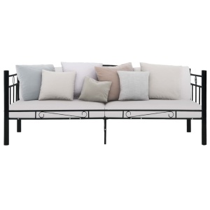 Cadru pat de zi, negru, 90 x 200 cm, metal - Img 2