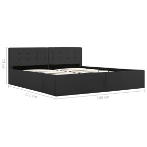 Cadru pat hidraulic cu ladă, gri inchis, 160 x 200 cm, textil - Img 9