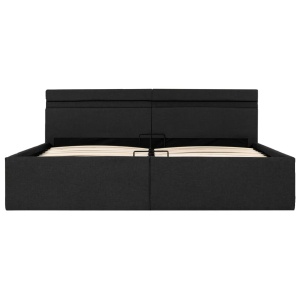 Cadru pat hidraulic cu LED, gri inchis, 180x200 cm, textil - Img 4
