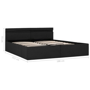 Cadru pat hidraulic cu LED, gri inchis, 180x200 cm, textil - Img 10