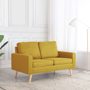 Canapea cu 2 locuri, galben, material textil