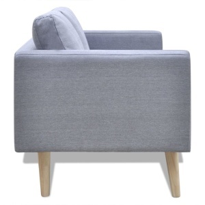 Canapea cu 2 locuri, material textil, gri deschis - Img 2