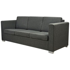 Canapea cu 3 locuri, gri inchis, material textil - Img 2