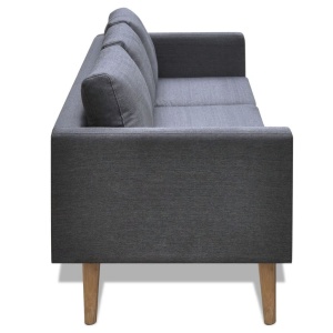Canapea cu 3 locuri, material textil, gri inchis - Img 3